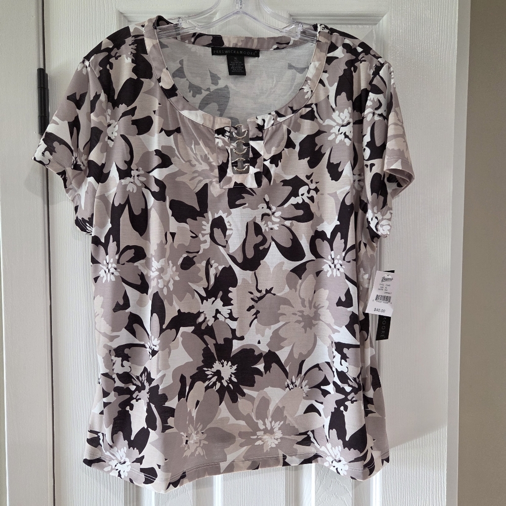 Preswick & Moore Floral Print Women's Top - Size XL - NWT